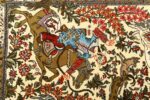 hunting scene vintage qum persian rug 51170 hunter Nazmiyal