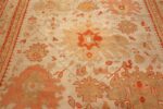 ivory background antique oushak turkish rug 49302 field Nazmiyal