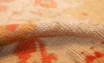 ivory background antique oushak turkish rug 49302 pile Nazmiyal