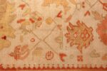 ivory background antique oushak turkish rug 49302 shapes Nazmiyal