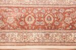 modern ivory silk qum persian rug 49401 corner Nazmiyal