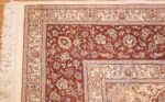 modern ivory silk qum persian rug 49401 corner Nazmiyal