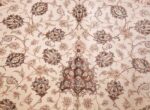 modern ivory silk qum persian rug 49401 field Nazmiyal