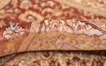 modern ivory silk qum persian rug 49401 pile Nazmiyal