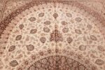 modern ivory silk qum persian rug 49401 top Nazmiyal