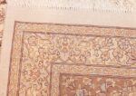 modern ivory silk qum persian rug 49401 weave Nazmiyal