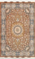 Fine Floral Vintage Brown Persian Tabriz Area Rug #51158 by Nazmiyal Antique Rugs
