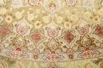 silk and gold threading round vintage tabriz persian rug 51130 border Nazmiyal