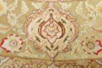 silk and gold threading round vintage tabriz persian rug 51130 design Nazmiyal