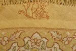 silk and gold threading round vintage tabriz persian rug 51130 weave Nazmiyal