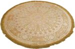 silk and gold threading round vintage tabriz persian rug 51130 whole Nazmiyal