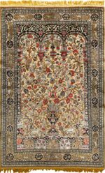 silk animal motif vintage qum souf rug 51163 Nazmiyal