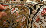 silk animal motif vintage qum souf rug 51163 pile Nazmiyal