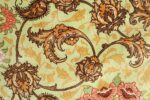 silk vintage qum persian rug 51171 green Nazmiyal