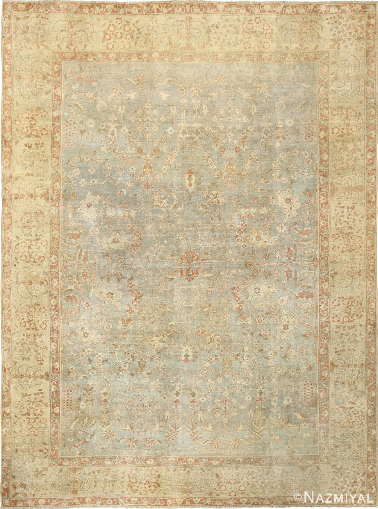 gray background antique agra indian rug 49084 Nazmiyal