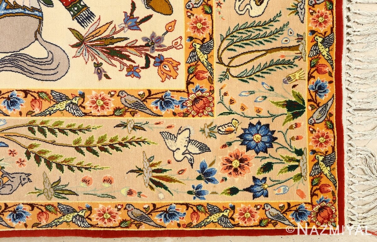 Vintage Persian Hunting Scene Isfahan Rug 51169 Nazmiyal Antique Rugs