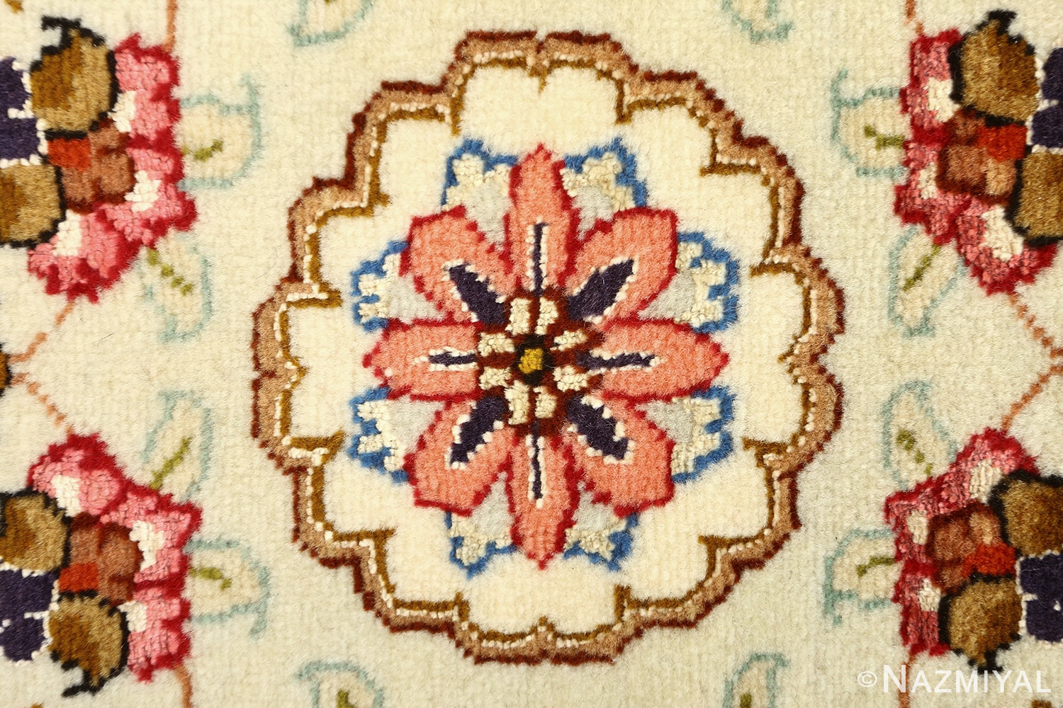 room size red vintage tabriz persian rug 51167 ivory Nazmiyal