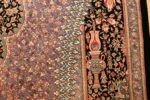 black background modern persian silk qum rug 49422 lamp Nazmiyal