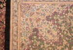 black background modern persian silk qum rug 49422 weave Nazmiyal