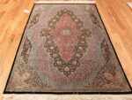 black background modern persian silk qum rug 49422 whole Nazmiyal