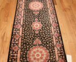 black silk modern qum persian runner rug 49404 field Nazmiyal