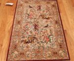 hunting scene modern silk persian qum rug 49411 whole Nazmiyal
