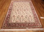 ivory floral modern silk qum persian rug 49418 whole Nazmiyal