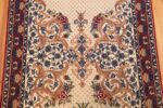 ivory modern persian silk isfahan runner rug 49403 design Nazmiyal