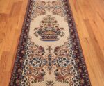 ivory modern persian silk isfahan runner rug 49403 field Nazmiyal