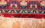 ivory modern persian silk isfahan runner rug 49403 signature Nazmiyal