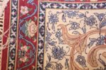 ivory modern persian silk isfahan runner rug 49403 weave Nazmiyal