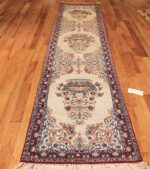 ivory modern persian silk isfahan runner rug 49403 whole Nazmiyal