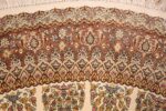ivory modern round silk persian qum rug 49417 design Nazmiyal