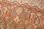 ivory modern round silk persian qum rug 49417 weave Nazmiyal