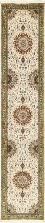 ivory modern tabriz persian runner 49402 Nazmiyal