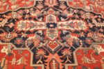 large oriental antique persian heriz serapi rug 49397 medallion Nazmiyal