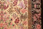 modern persian silk small scatter size qum rug 49405 flower Nazmiyal