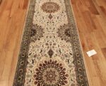 modern wool and silk tabriz persian runner rug 49402 field Nazmiyal