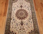 modern wool and silk tabriz persian runner rug 49402 medallion Nazmiyal