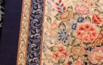navy floral silk modern qum persian rug 49415 weave Nazmiyal