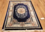 navy floral silk modern qum persian rug 49415 whole Nazmiyal
