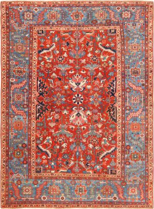 red antique heriz persian rug 49395 Nazmiyal