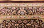 small brown silk modern persian qum rug 49416 border Nazmiyal