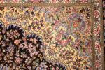 small brown silk modern persian qum rug 49416 design Nazmiyal