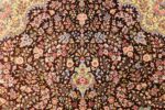 small brown silk modern persian qum rug 49416 top Nazmiyal