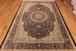 small brown silk modern persian qum rug 49416 whole Nazmiyal