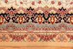 small scatter size modern ivory persian silk qum rug 49406 border Nazmiyal