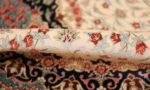 small scatter size modern ivory persian silk qum rug 49406 pile Nazmiyal
