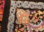 small scatter size modern persian qum silk rug 49410 weave Nazmiyal