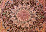 small scatter size modern silk persian qum rug 49409 medallion Nazmiyal